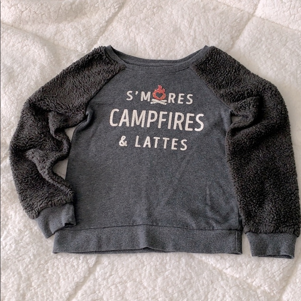 Justice girls Sherpa arm sweatshirt